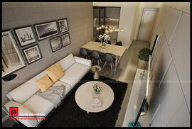 Thiết kế phòng khách hiện đại trong căn hộ chung cư